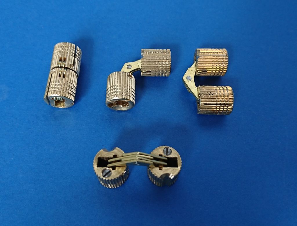 Einbohr - Zylinderscharnier für Türen und Klappen Einbohr - Zylinderscharnier für Türen und Klappen